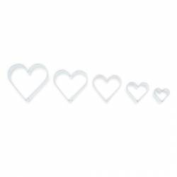 Glatte Herzausstecher 5 Stk.