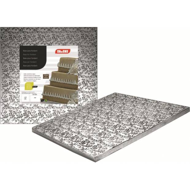 Tortenuntersetzer quadratisch silber