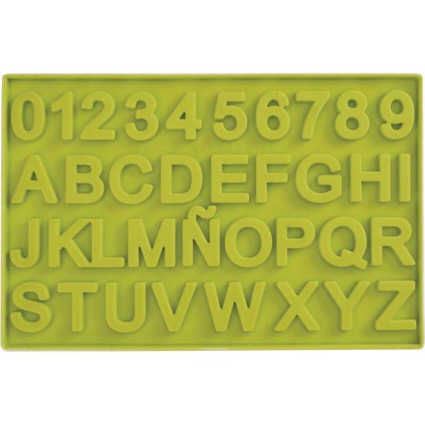 Silikonform für Zahlen und Buchstaben aus Schokolade