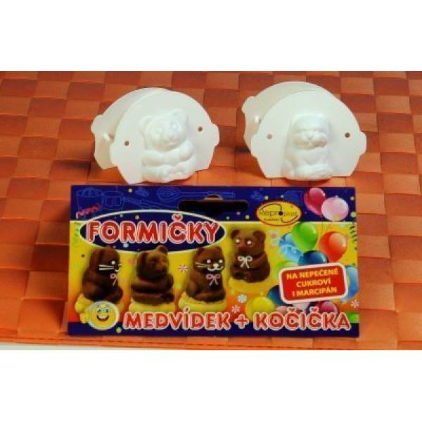 Bonbonformen 3D Bär und Katze