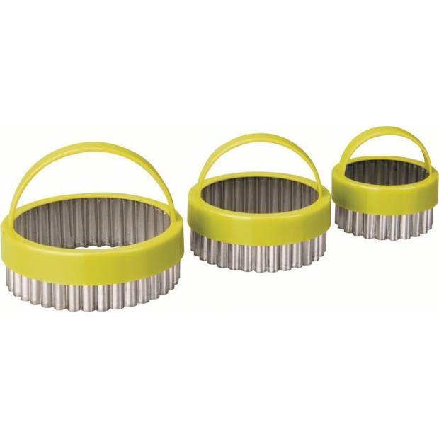 Edelstahl-Wellenschneider mit Griff-Set - 3 Stück