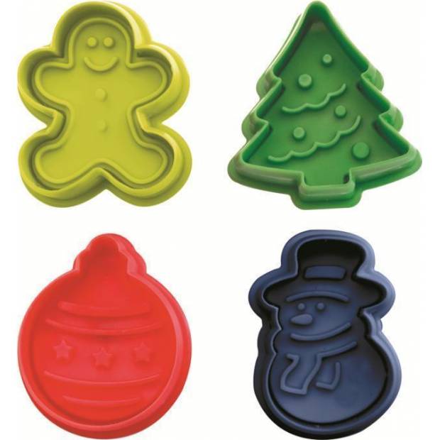 Plastik-Weihnachtsstempel-Set - 4 Stück