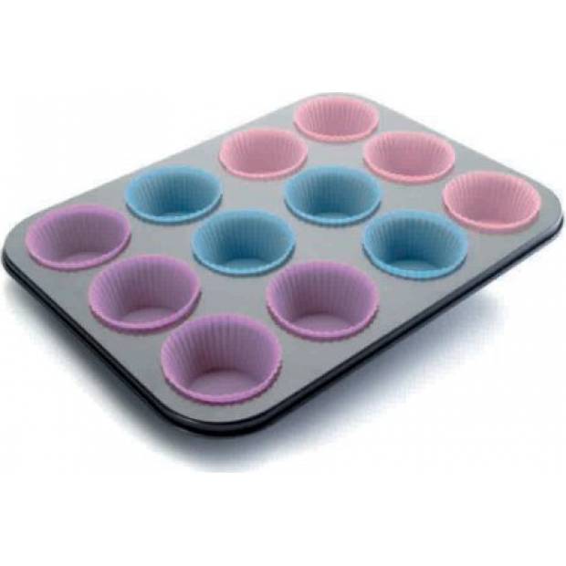 Förmchen für 12 Muffins 39x27cm + 12 Cupcakes