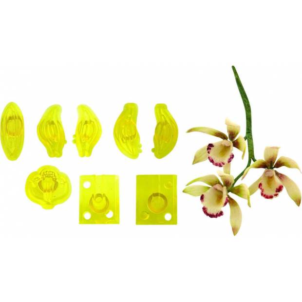 Ausstechformen 8 Stück – kleine Orchidee Cymbidium