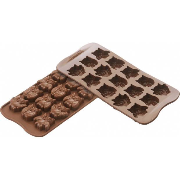 Silikonform für Schokolade - Eulen