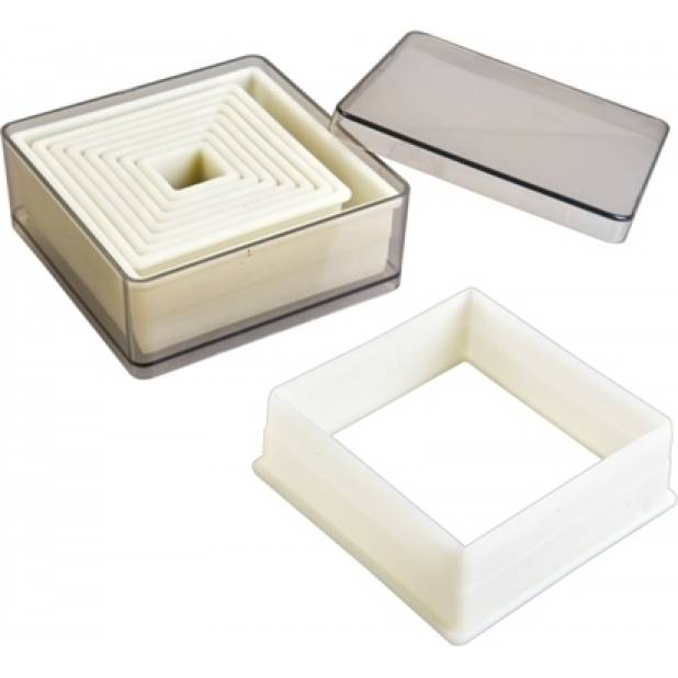 Quadratische Ausstechformen aus Nylon - 9 Stück