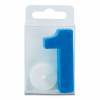 Kerze in Form der Zahl 1 - mini, blau