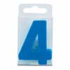 Kerze in Form der Zahl 4 - mini, blau