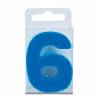 Kerze in Form der Ziffer 6 - mini, blau