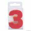 Kerze in Form der Zahl 3 - mini, rot