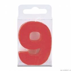 Kerze in Form einer roten Ziffer