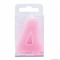 Kerze in Form der Nummer 4 - mini, rosa