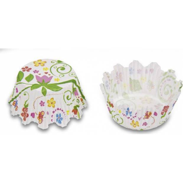 Papier-Backförmchen - Druck Blümischer Garten