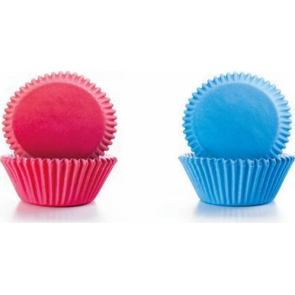 Pappbecher blau und rosa