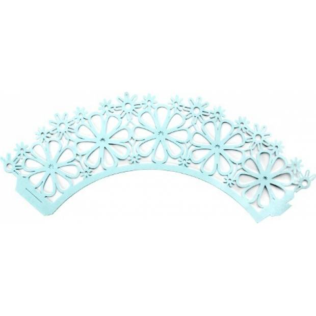 Dekorativer Kragen für Becher - blau