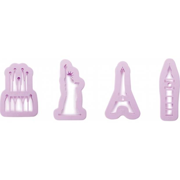 Bekannte Gebäude Stanze 4pcs