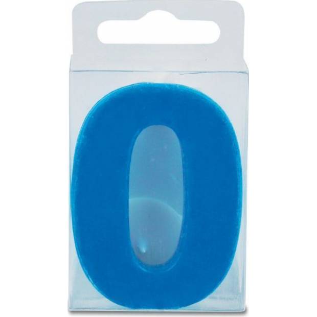 Kerze in Form der Ziffer 0 - mini, blau