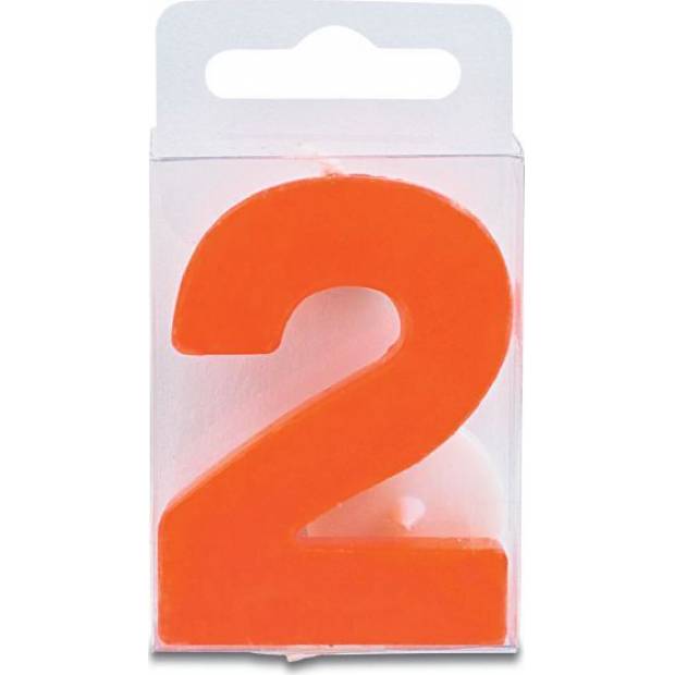 Kerze in Form einer Nummer 2 - mini, rot