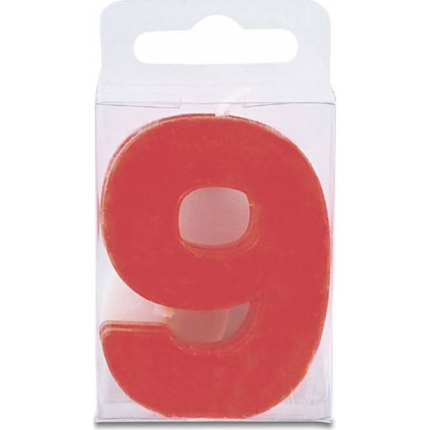 Kerze in Form der Zahl 9 - mini, rot