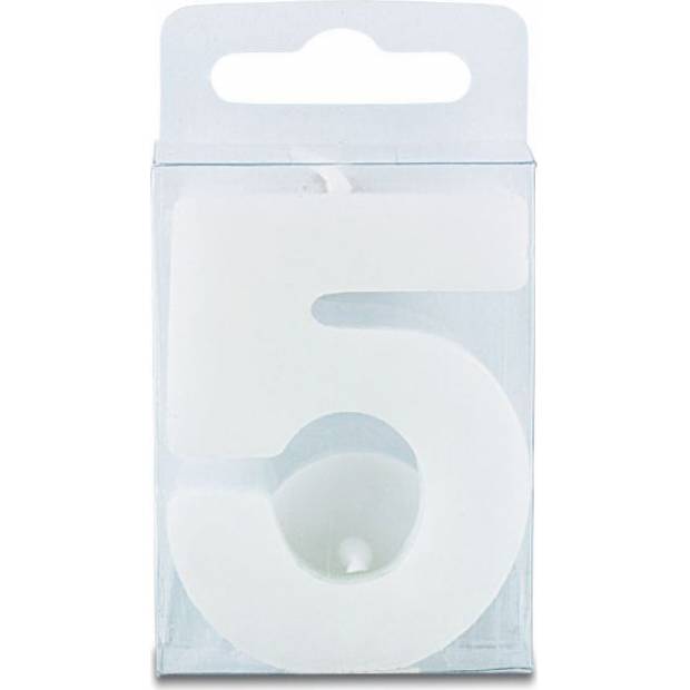 Kerze in Form der Ziffer 5 - mini, weiß