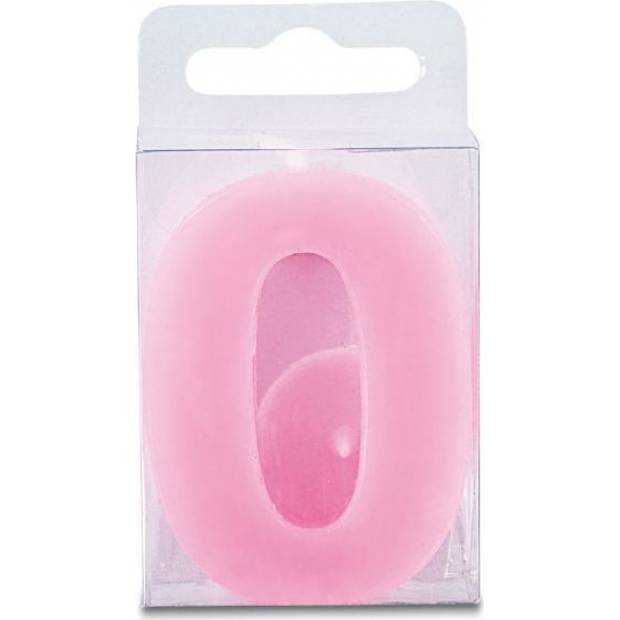 Kerze in Form der Ziffer 0 - mini, rosa
