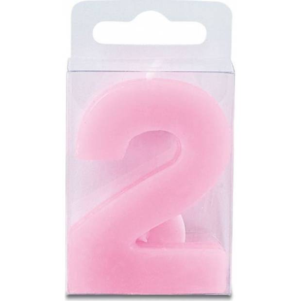 Kerze in Form einer Nummer 2 - mini, rosa