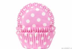 Muffin-Körbchen 50 Stk. rosa mit weißen Punkten
