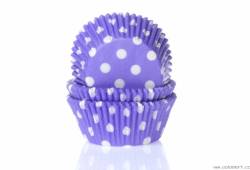Papierförmchen für Muffins lila gepunktet 50 Stück