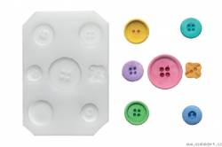 Silikonform für Fondant - Knöpfe