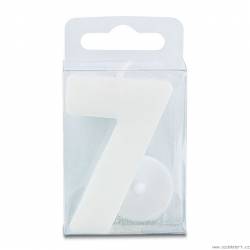 Kerze in Form der Zahl 7 - mini, weiß