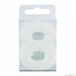 Kerze in Form der Zahl 8 - mini, weiß