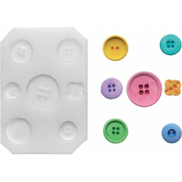 Silikonform für Fondant - Knöpfe