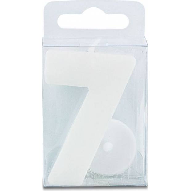 Kerze in Form der Zahl 7 - mini, weiß