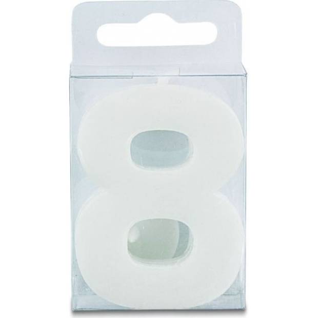 Kerze in Form der Zahl 8 - mini, weiß