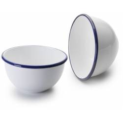 Emailleschale BLAU und WEISS O 16 cm