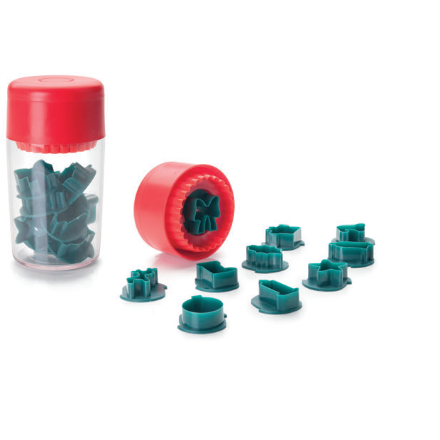 Weihnachtsstempel mit Zentrum aus Kunststoff - Satz 10 Stück