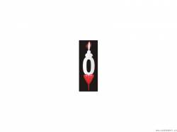 Tortenkerze mit Herz Ziffer 0