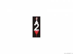 Tortenkerze mit Herz Ziffer 2