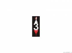 Tortenkerze mit Herz Ziffer 3