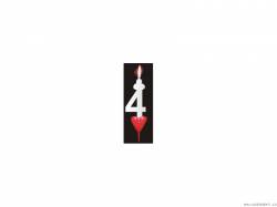 Tortenkerze mit Herz Ziffer 4