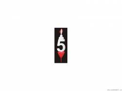 Tortenkerze mit Herz Ziffer 5