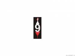 Tortenkerze mit Herz Nummer 9