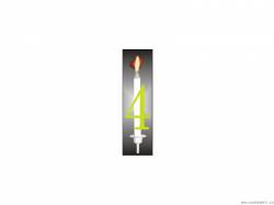 Tortenkerze reflektierende Nummer 4