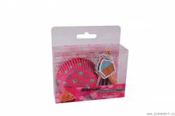 Muffinkörbchen mit Dekoration rosa 24St.