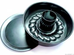 Schwarze Backform gerade und Bundt Bodenhöhe 7cm