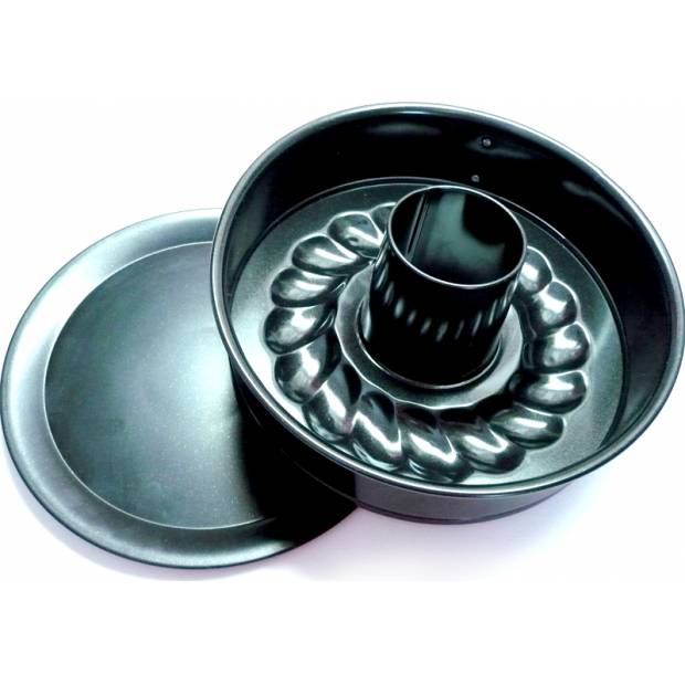 Schwarze Backform gerade und Bundt Bodenhöhe 7cm