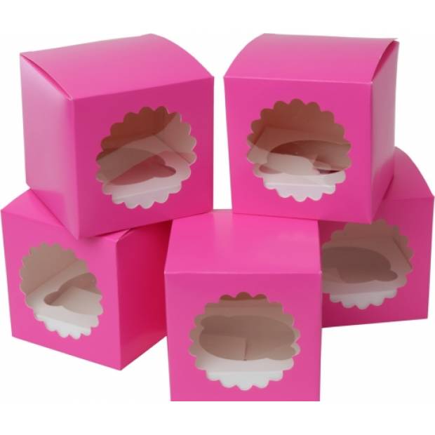 Papier-Cupcake-Box rosa 5pcs
