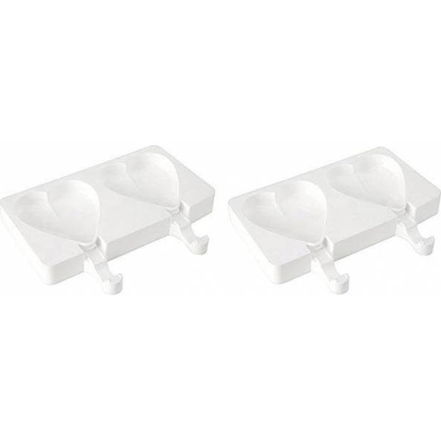 Silikonform für Eis am Stiel - 2 Stück Herzen