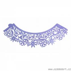 Dekorative Kragen für Cupcakes lila floral 12pcs