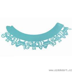 Dekorative Kragen für Cupcakes blau Baby 12pcs